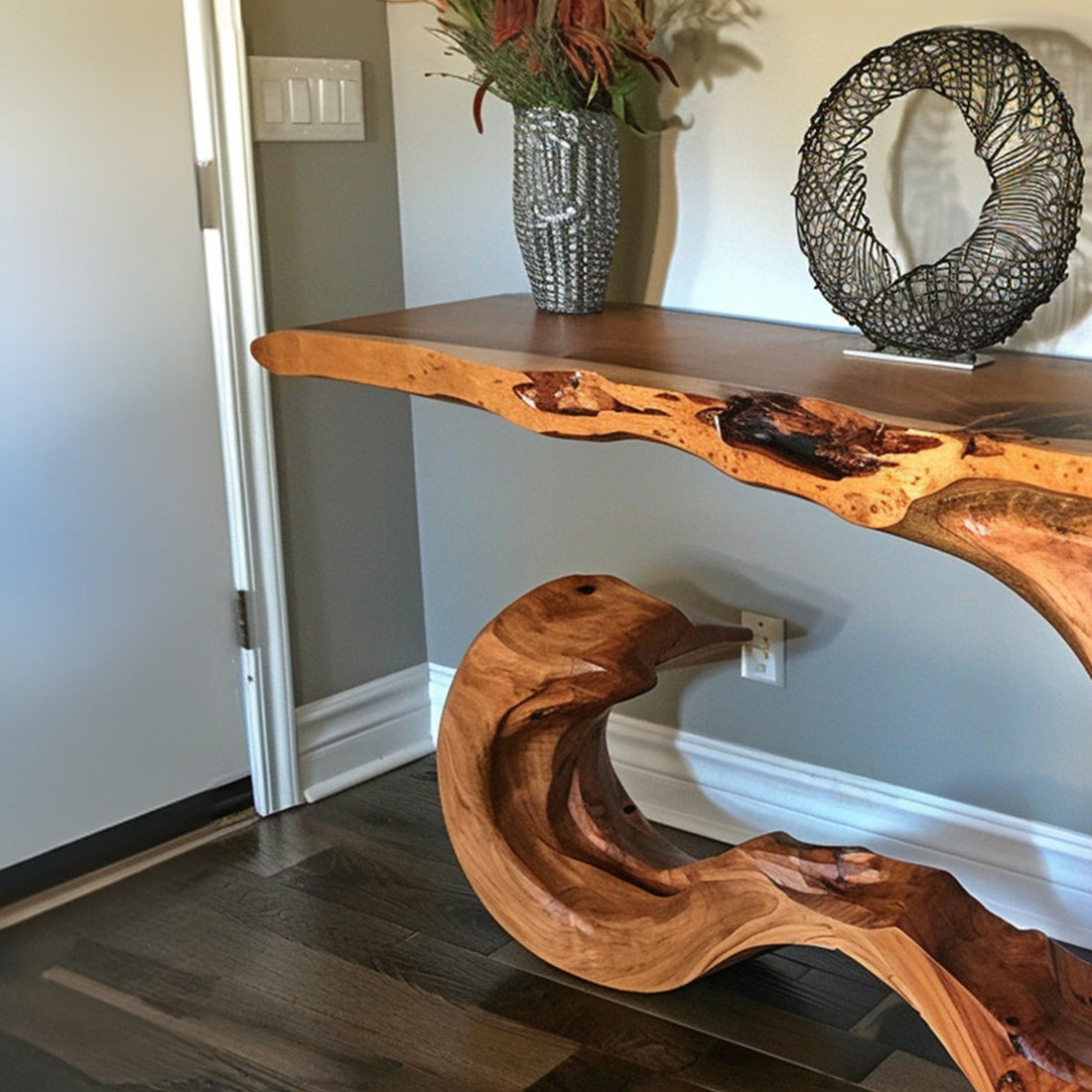 Rustic Entryway Console Table