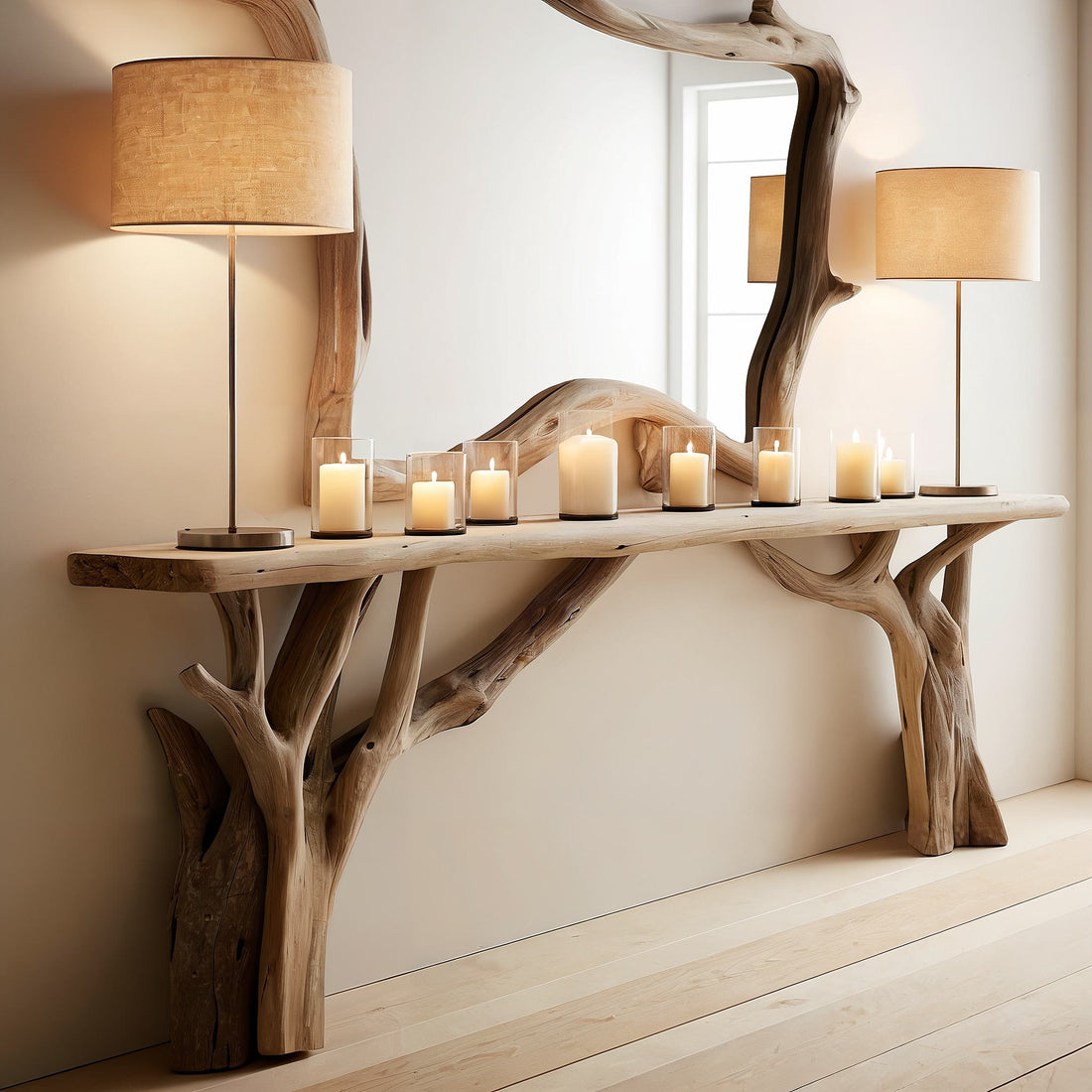 Decorative Wooden Floating Edge Entryway Table