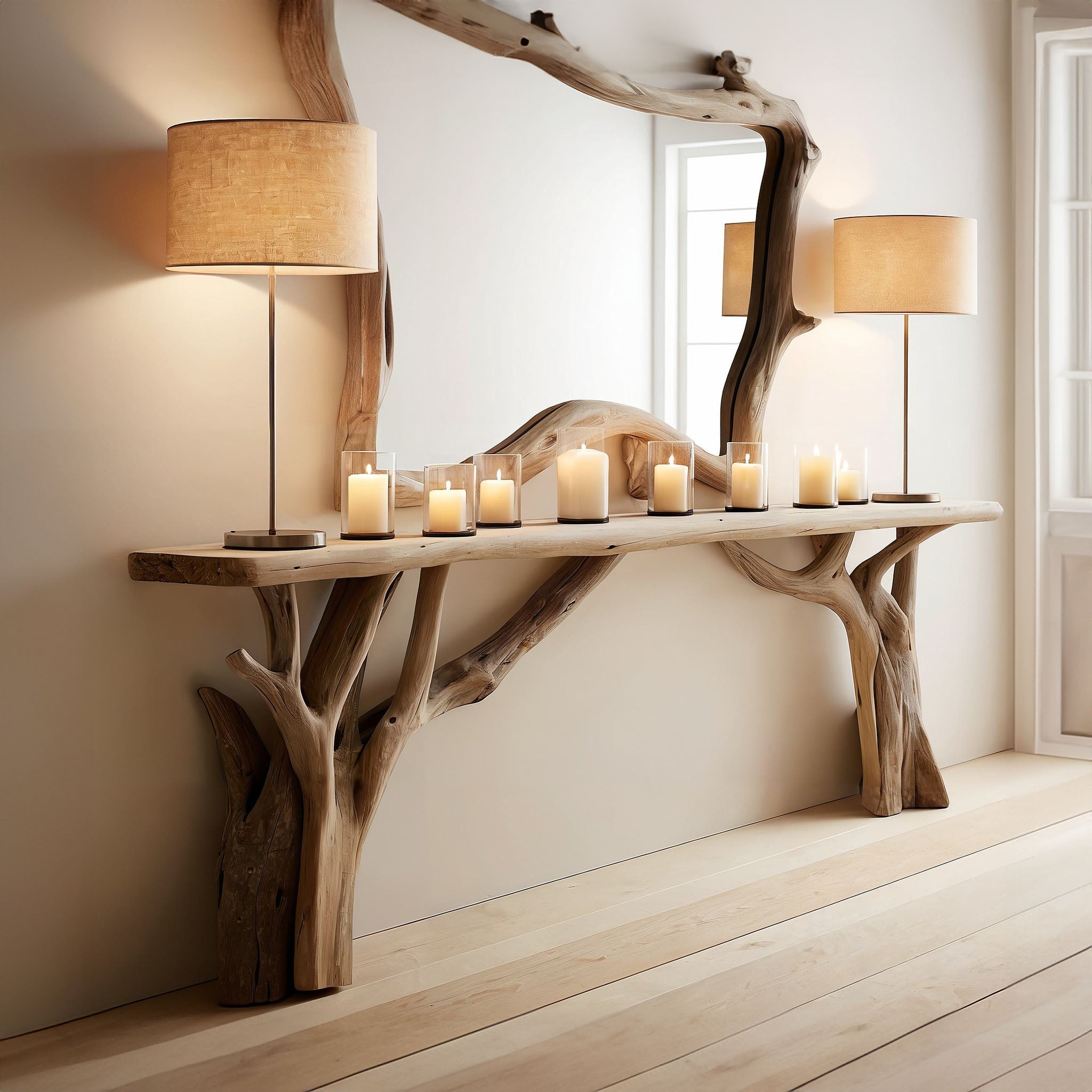 Decorative Wooden Floating Edge Entryway Table