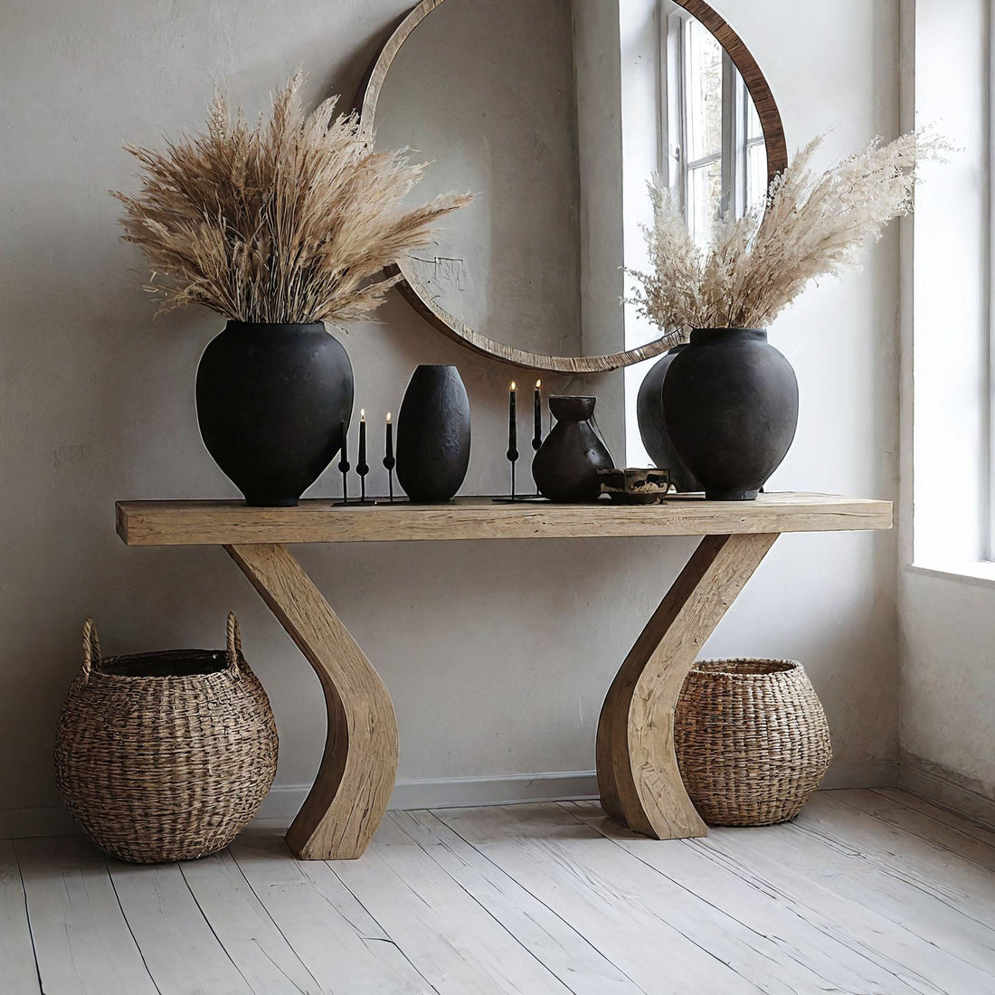 Wooden Entry Table Decor