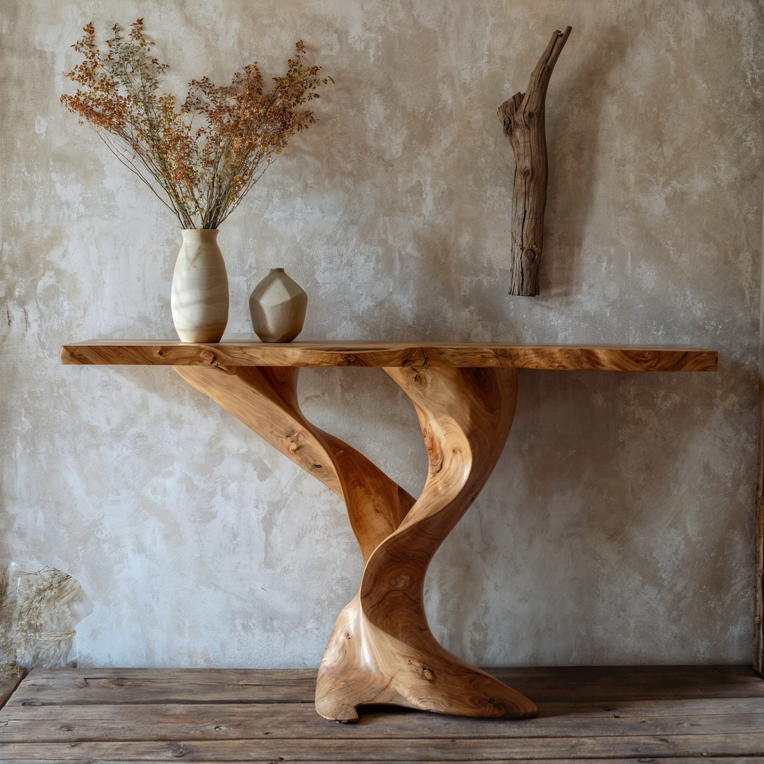 Handcrafted Natural Console Table