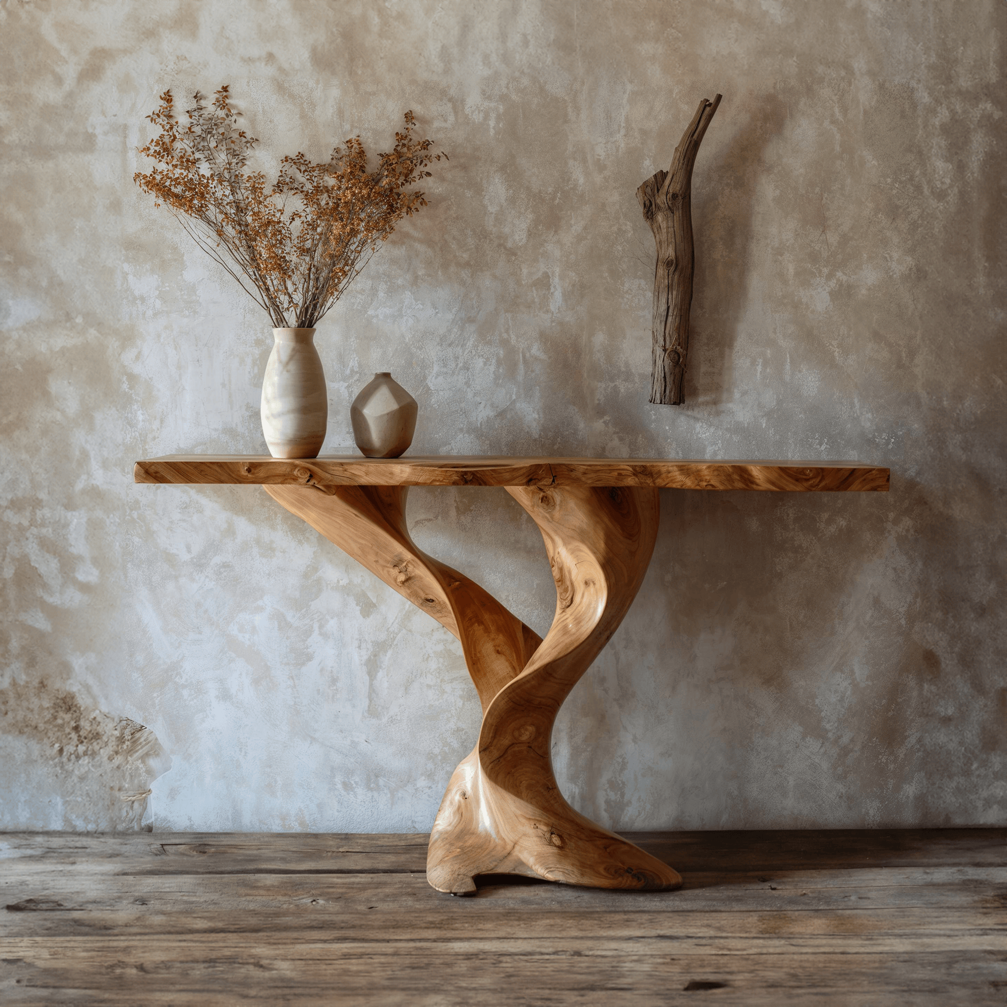 Handcrafted Natural Console Table