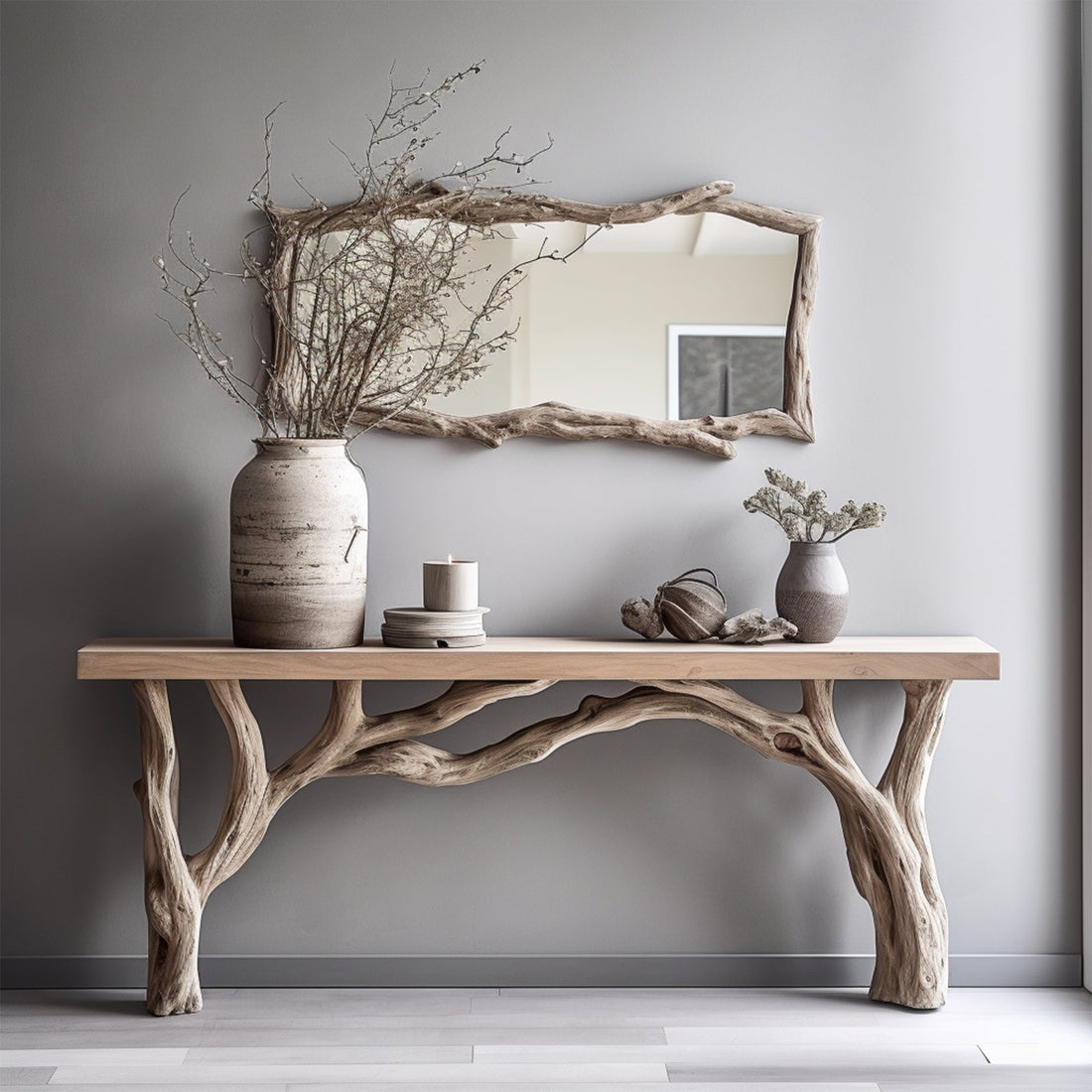 Handcrafted Floating Live Edge Console Table (Alternate)