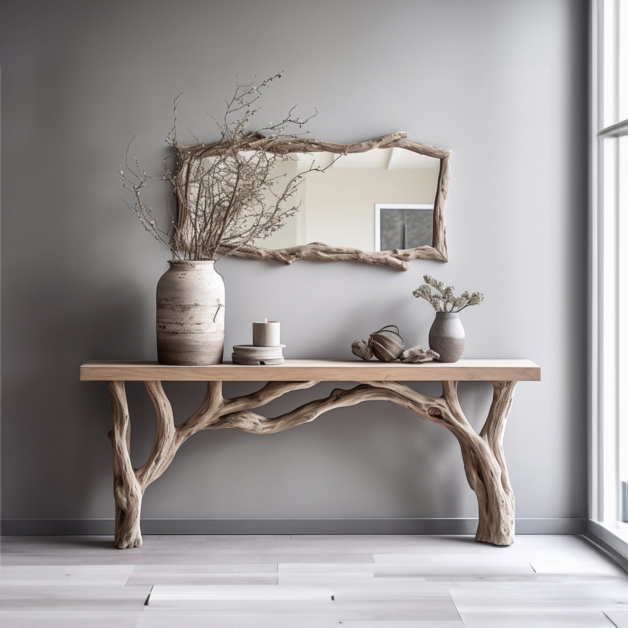 Handcrafted Floating Live Edge Console Table (Alternate)