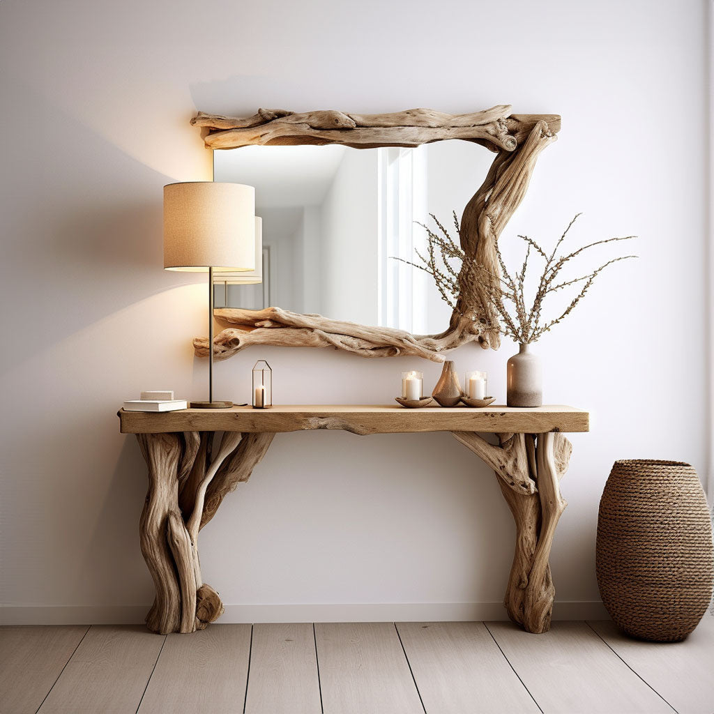 Narrow Floating Wooden Console Table