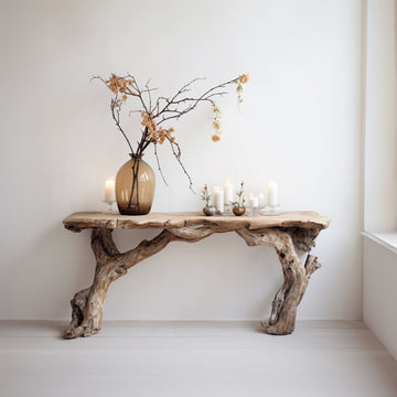 Living Edge Console Table in Farmhouse Style