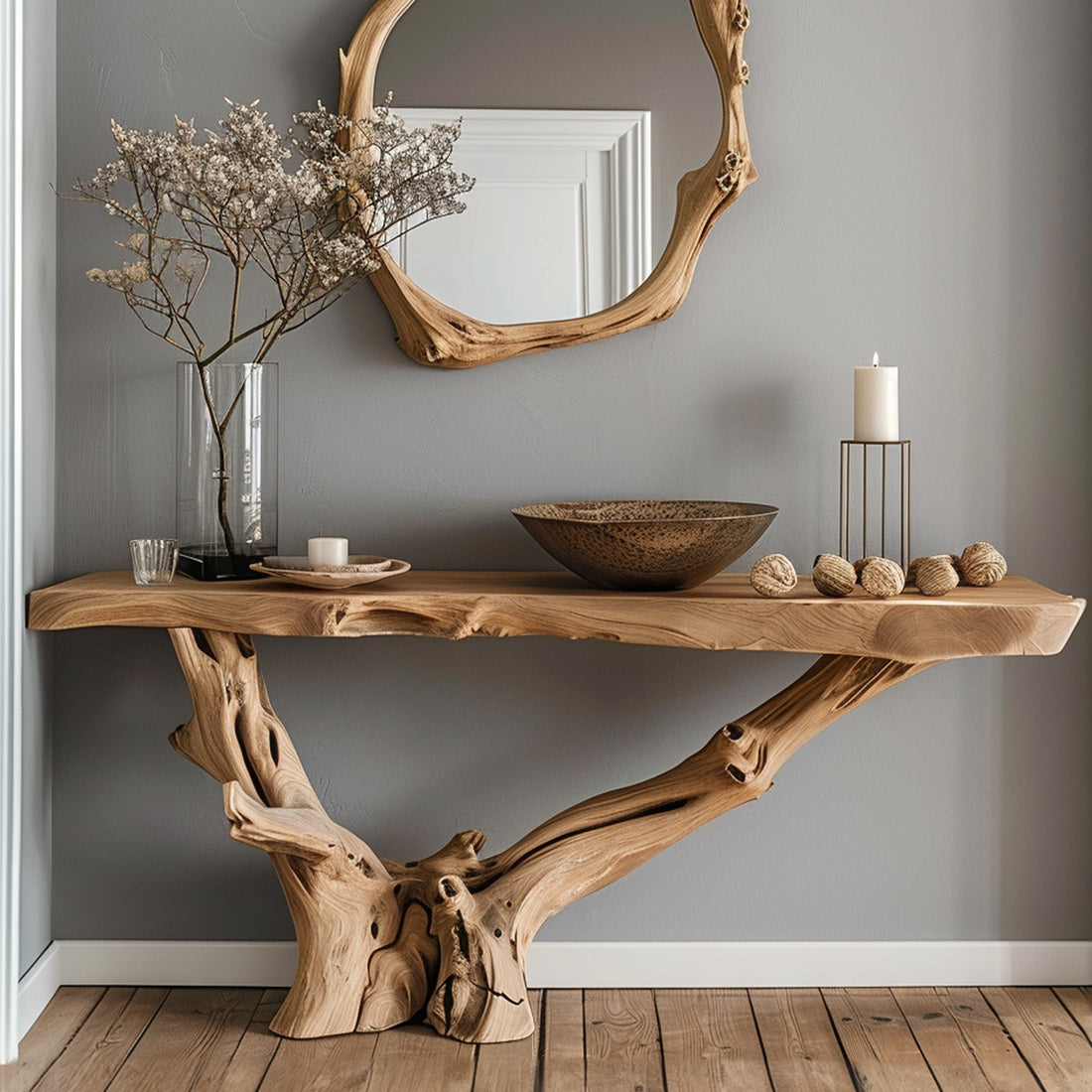 Wooden Entry Console Table