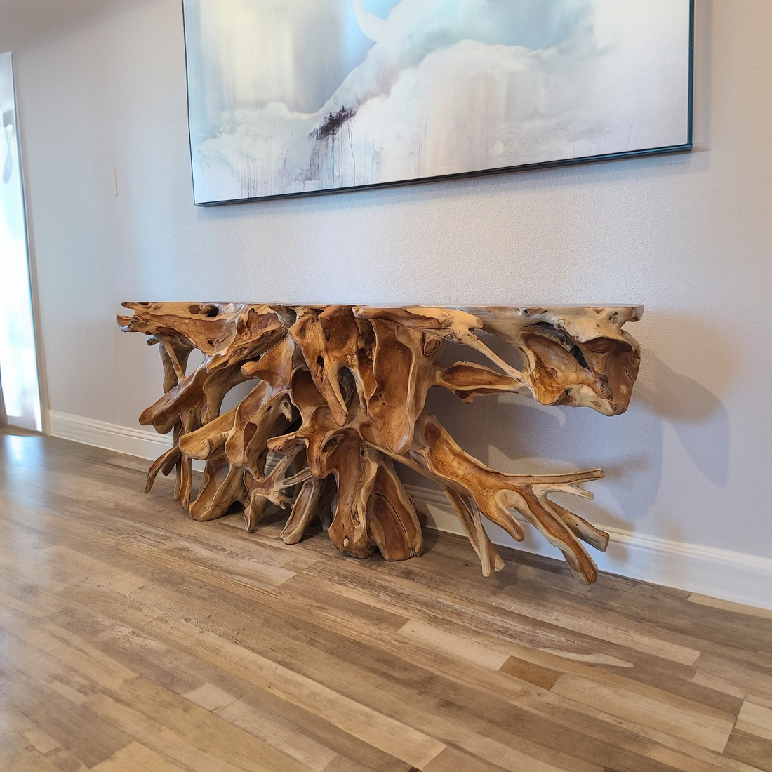 Live Edge Teak Root Coffee Table Design