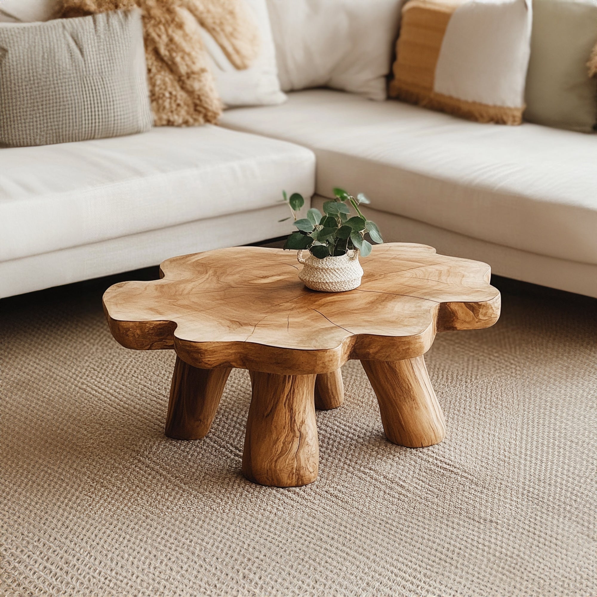 Living Edge Wood Coffee Table Design