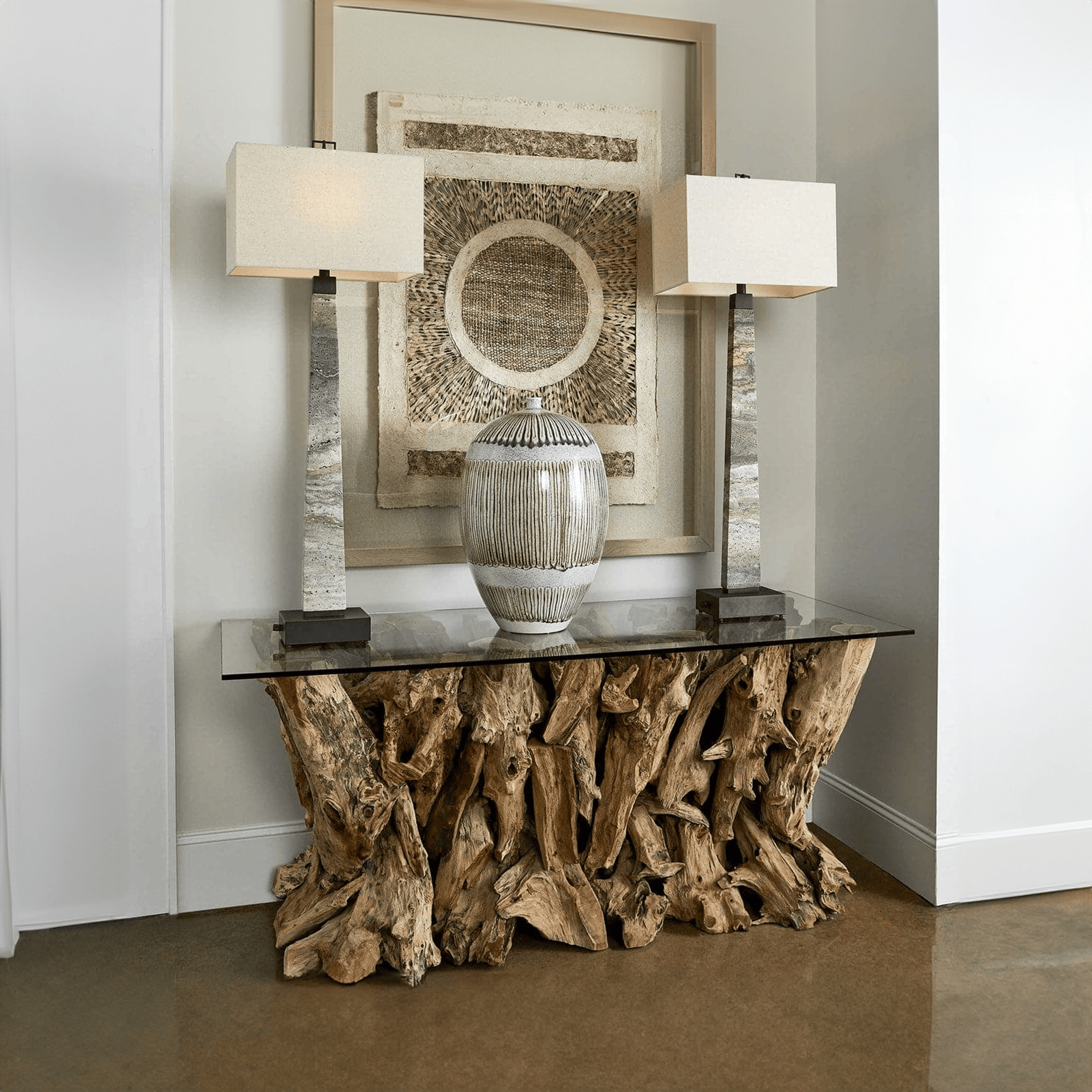 Teak Wood Root Coffee Table Design