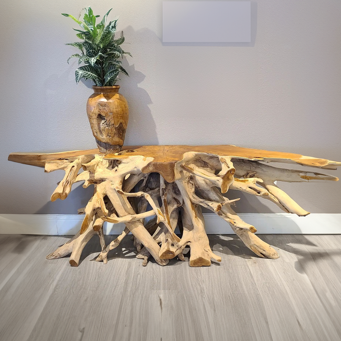 Handcrafted Teak Root Coffee Table Design