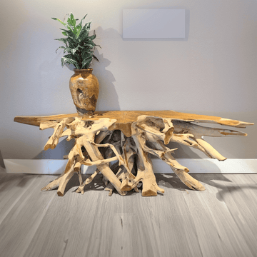 Handcrafted Teak Root Coffee Table Design