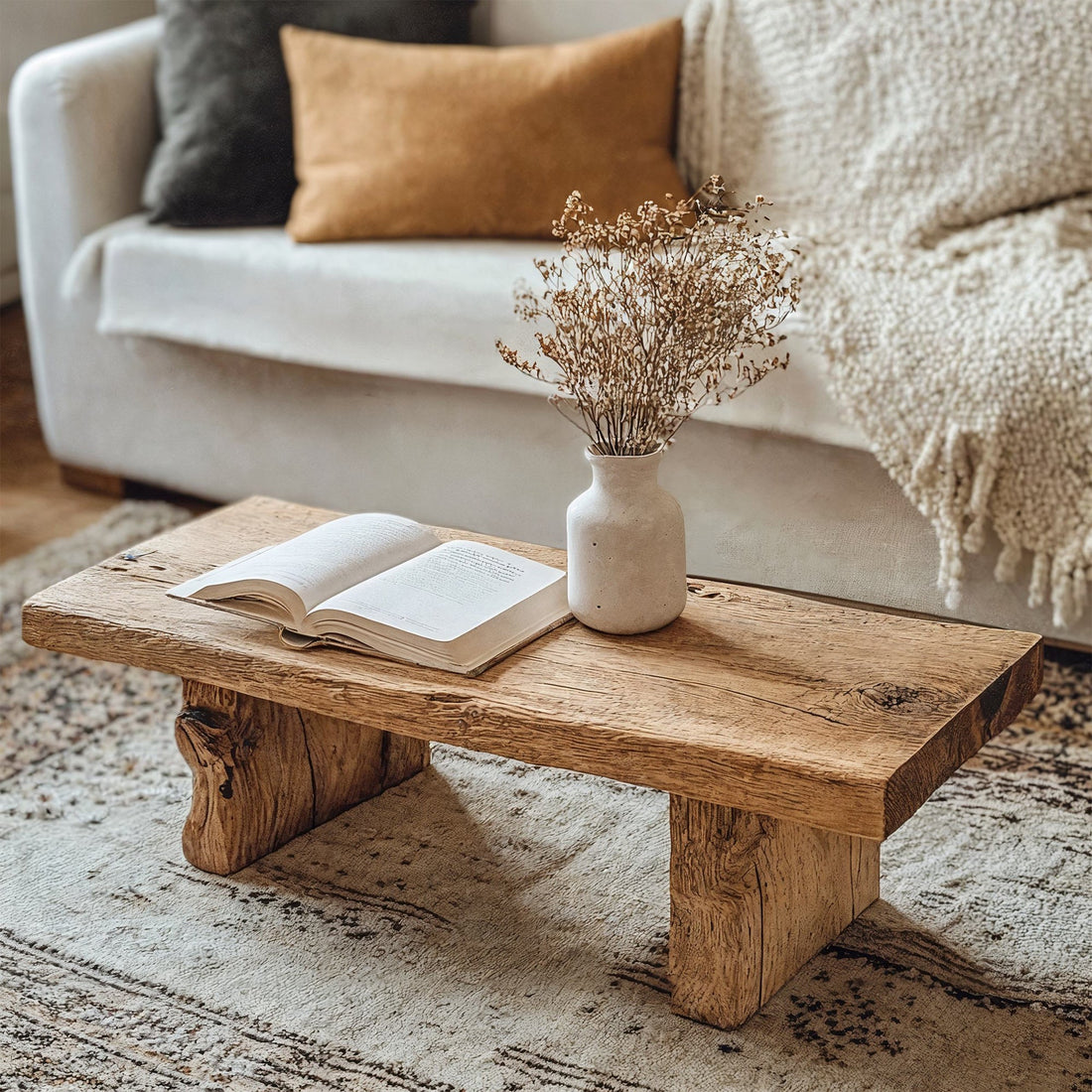 Driftwood Coffee Table for Farmhouse Decor Design