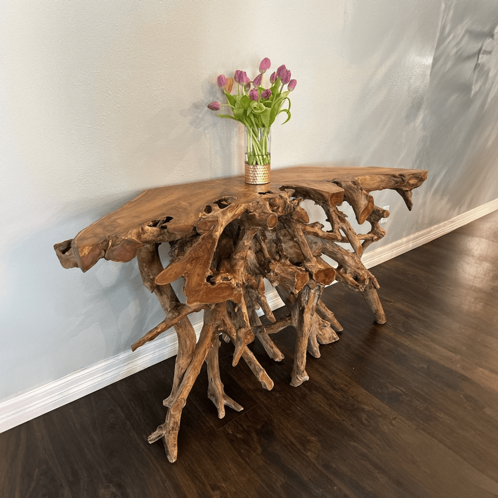 Rustic Teak Root Coffee Table Design