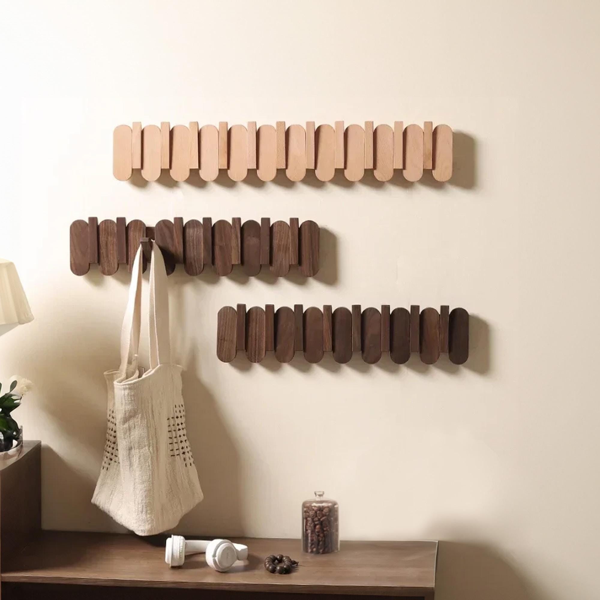 Solid Wood Piano Design Coat Rack