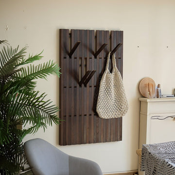 Walnut Piano-Inspired Coat Rack