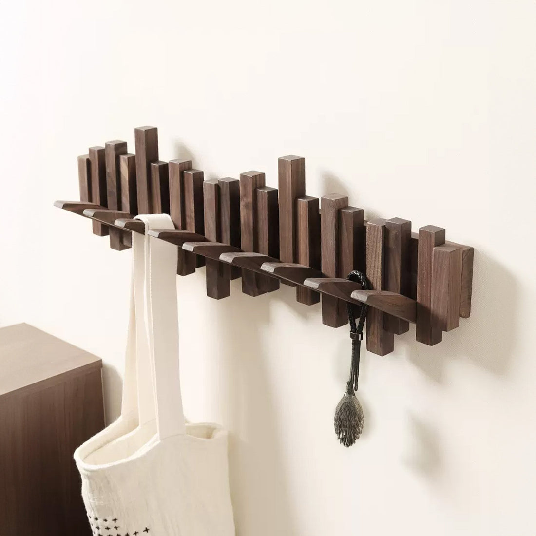 Walnut Wood Piano Coat Rack