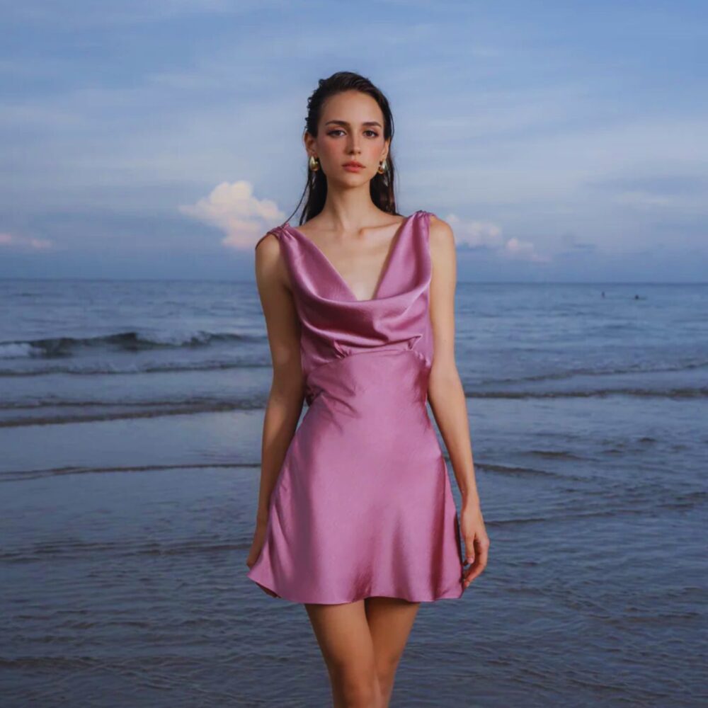 Blush Tide Satin Mini Dress