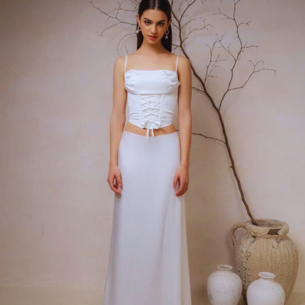 Laced Porcelain Corset Top