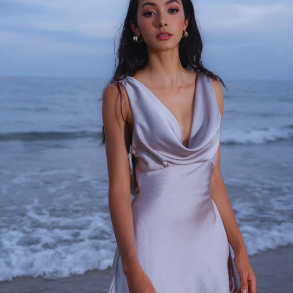 Silver Mirage Backless Dress